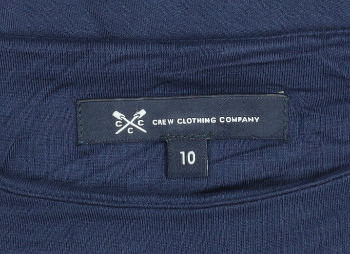 Crew Clothing Company Women Blue Size 10 Short Sleeve Basic Blouse