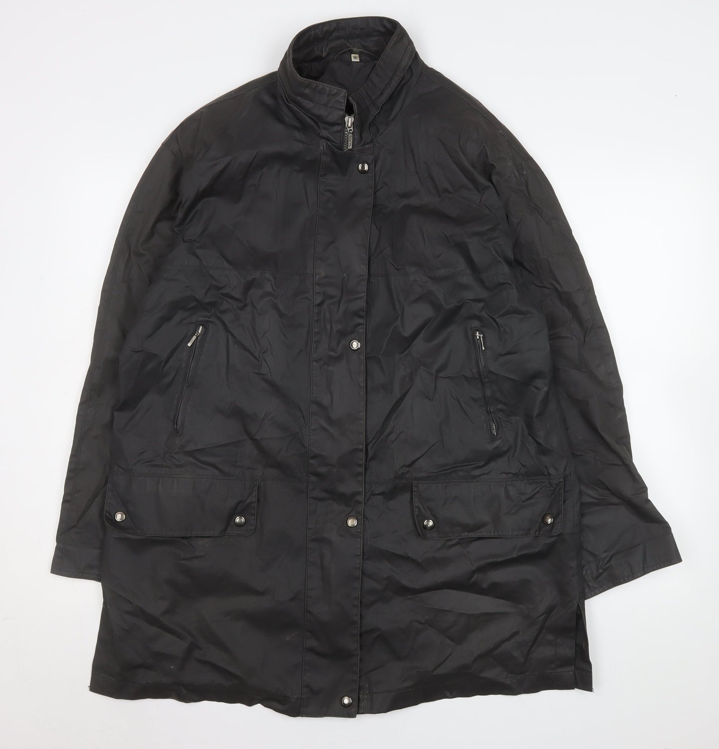 Cloud Nine Women Black Cotton Long Rain Coat Size M