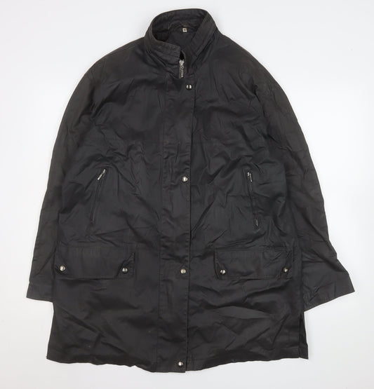 Cloud Nine Women Black Cotton Long Rain Coat Size M