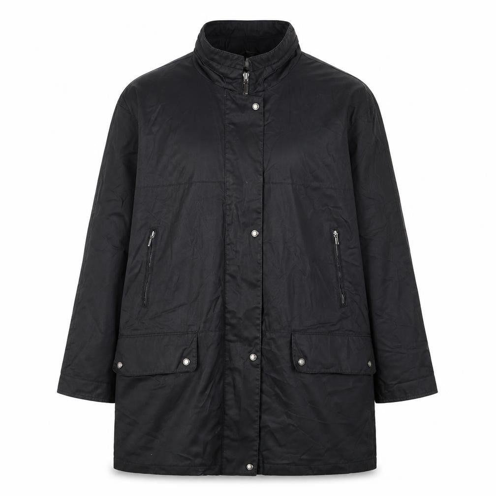Cloud Nine Women Black Cotton Long Rain Coat Size M