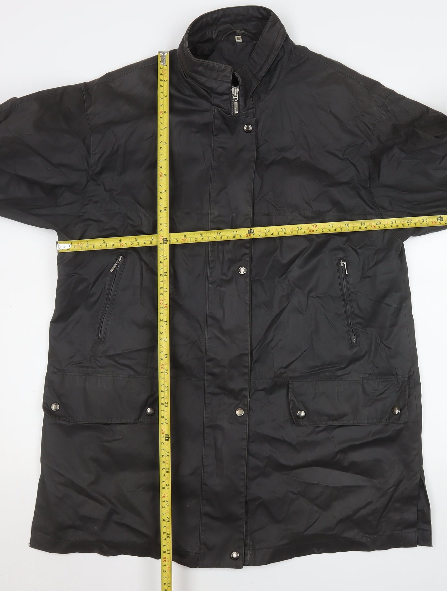 Cloud Nine Women Black Cotton Long Rain Coat Size M