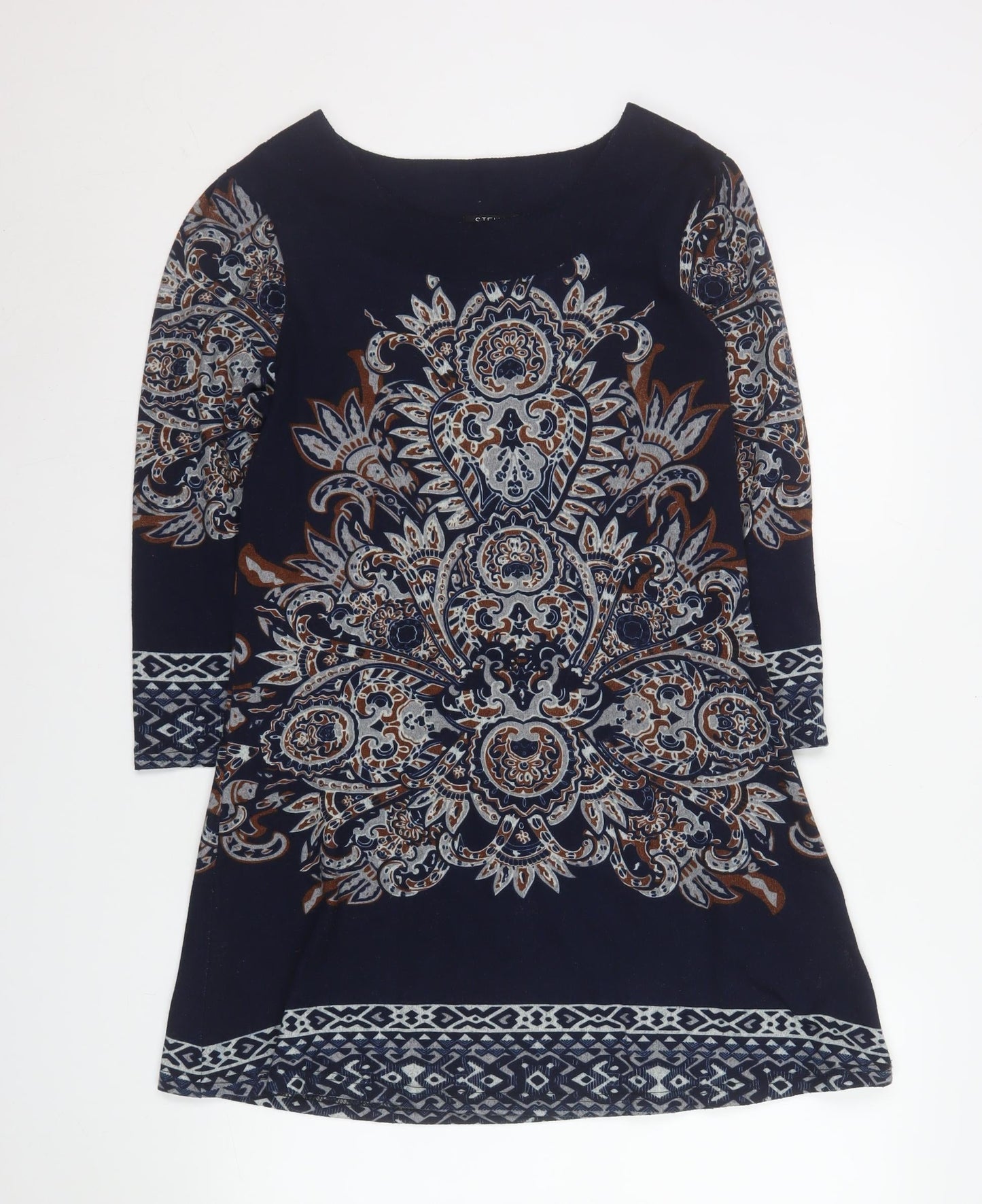 Stella Morgan Women Navy Blue Paisley Shift Dress Size 14