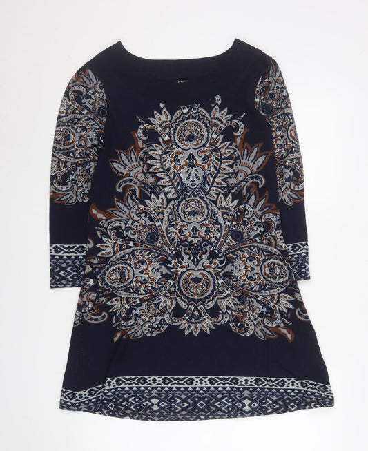 Stella Morgan Women Navy Blue Paisley Shift Dress Size 14