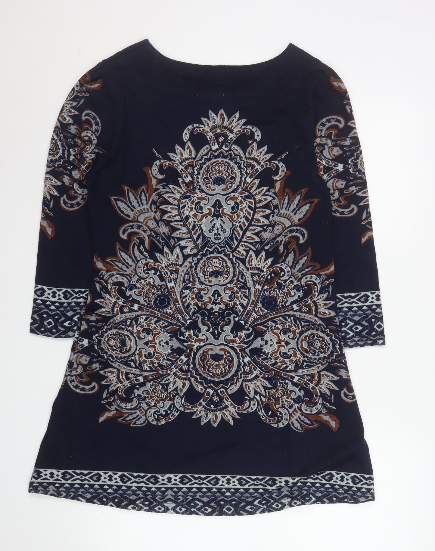 Stella Morgan Women Navy Blue Paisley Shift Dress Size 14