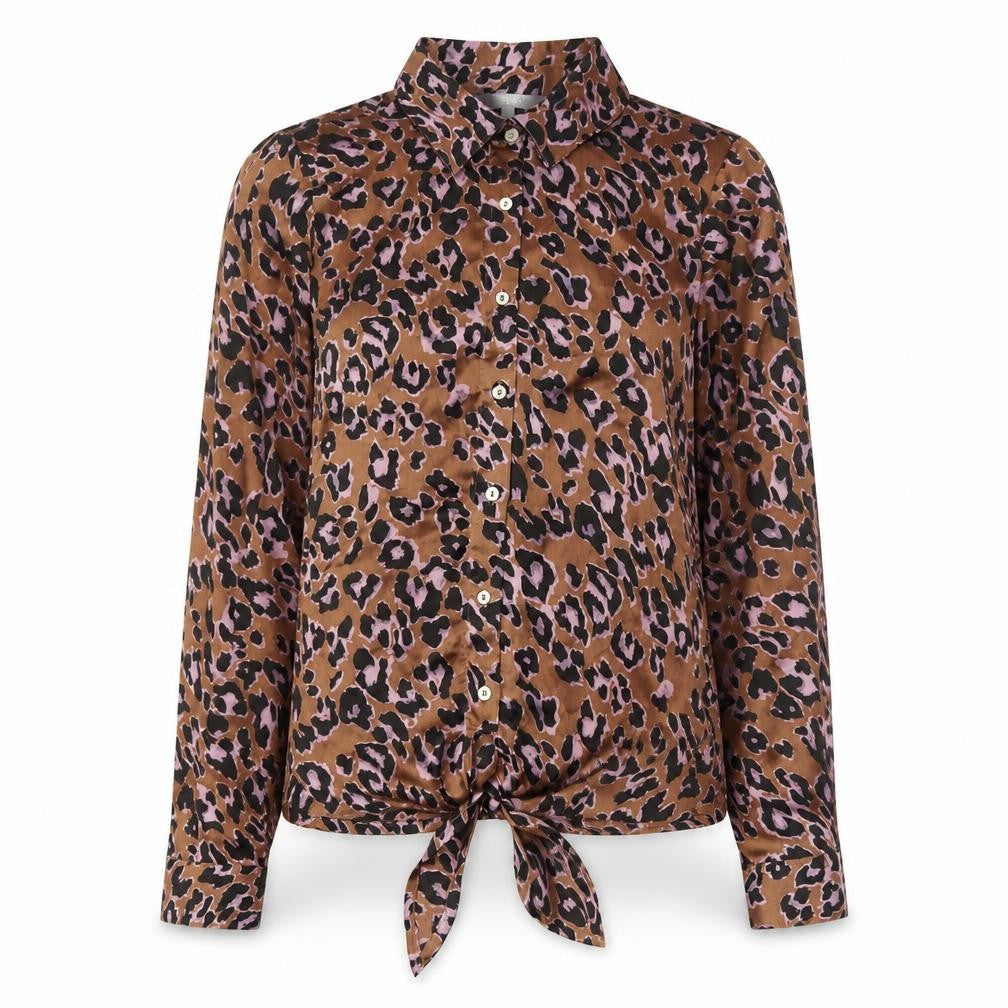 Red Herring Women’s Brown Leopard Print Button-Up Blouse Size 12