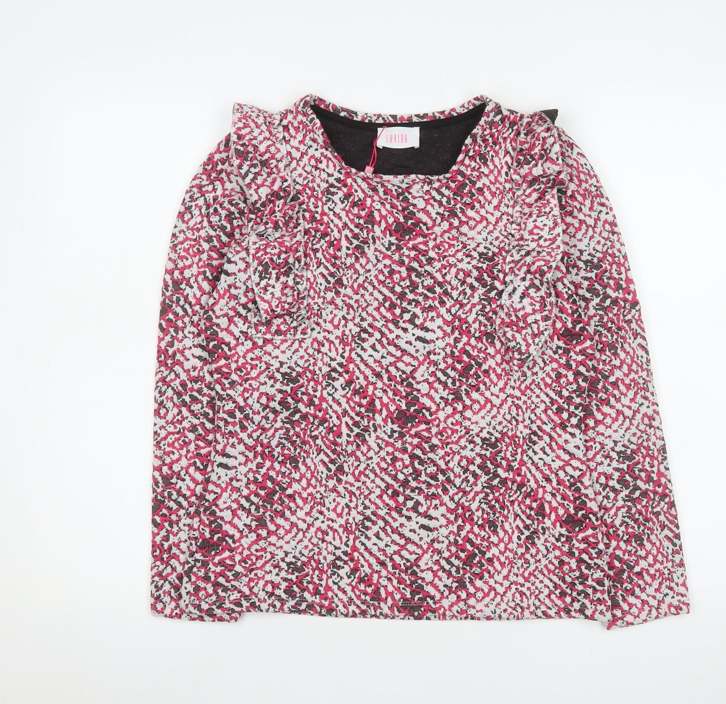 Savida Women’s Multicoloured Ruffle Long Sleeve Blouse Size 10
