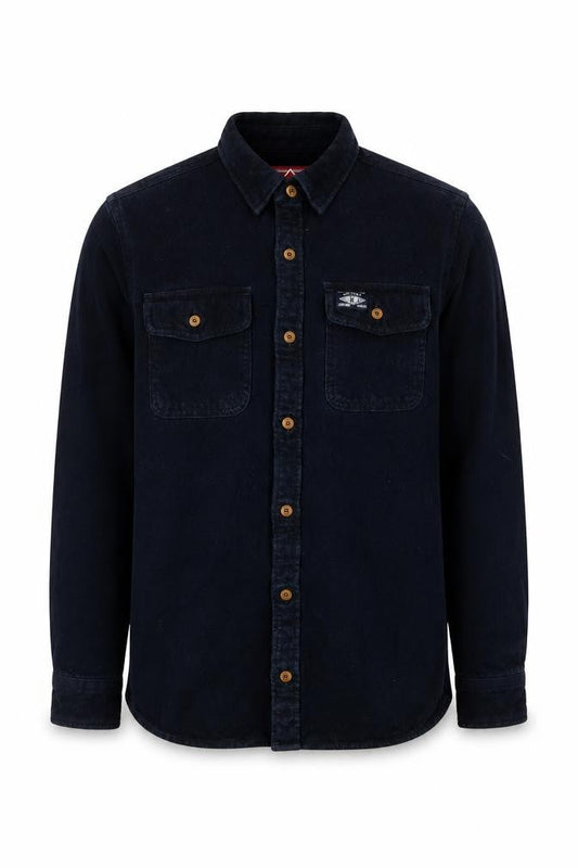 Superdry Men's Blue Cotton Corduroy Button-Up Shirt Size S