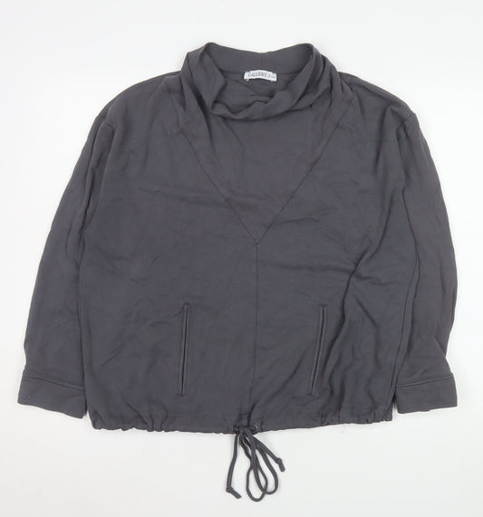 Gallery Womens Grey Roll Neck Relaxed Fit Long Sleeve Blouse Size 16