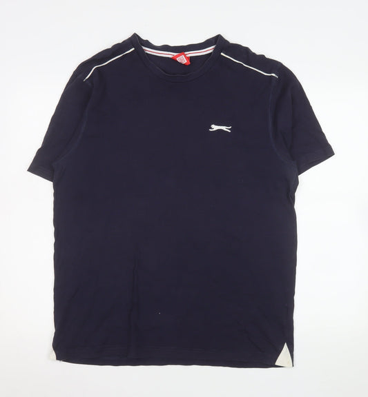Slazenger Men's Blue Regular Fit Cotton Crew Neck T-Shirt Size L