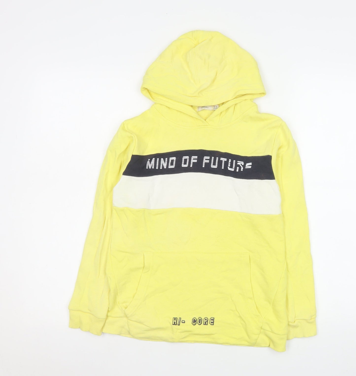 Sfera Boys Yellow Hoodie 9 Years Pullover Colourblock Graphic Sweatshirt