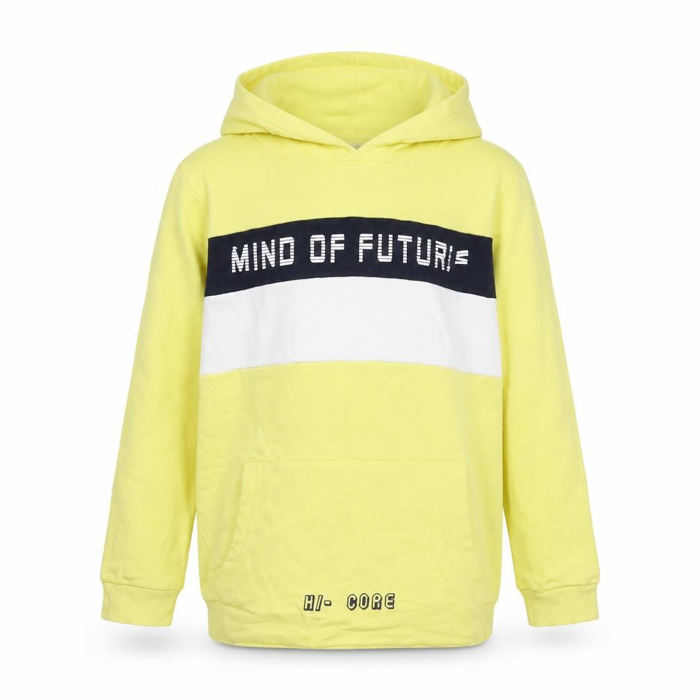 Sfera Boys Yellow Hoodie 9 Years Pullover Colourblock Graphic Sweatshirt