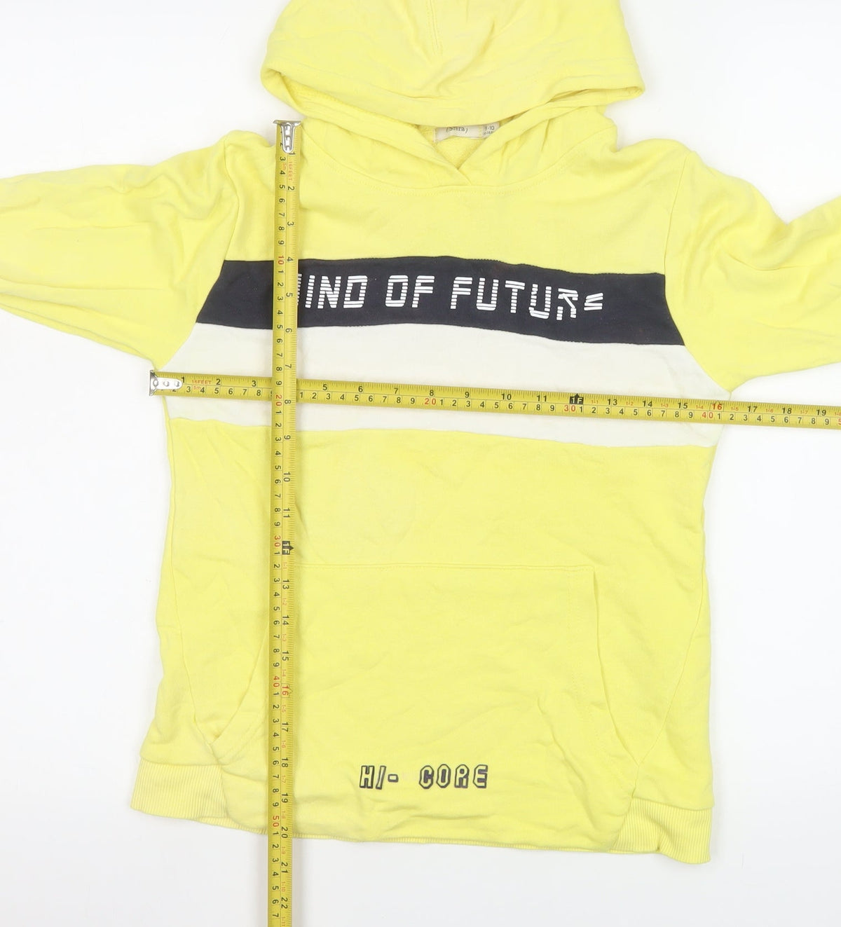Sfera Boys Yellow Hoodie 9 Years Pullover Colourblock Graphic Sweatshirt