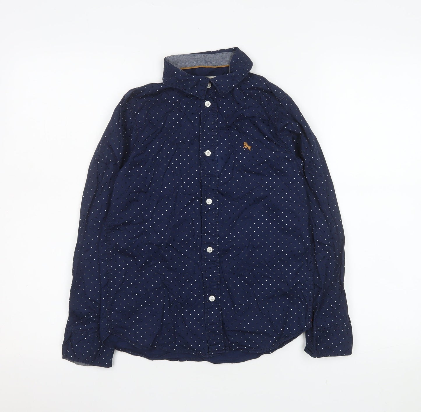 L.O.G.G. Boys Blue Polka Dot Button-Up Cotton Shirt 9-10 Years