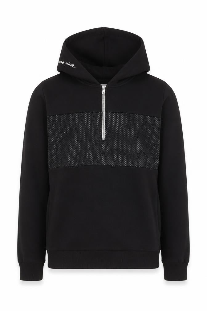Jack & Jones Men's Black L Hooded 1/4 Zip Basic Jacket