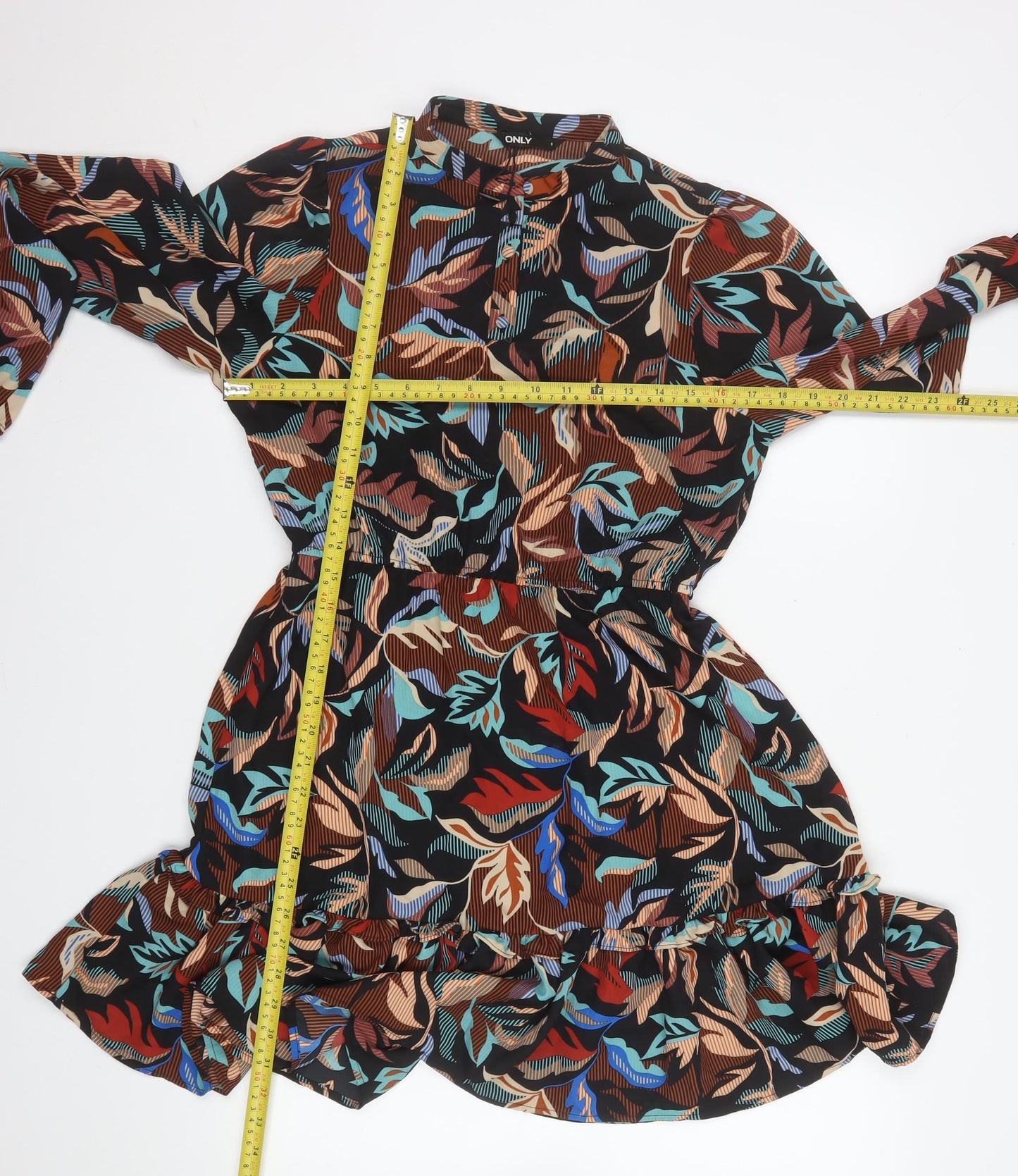 ONLY Women’s Multicoloured S A-Line Long Sleeve Short Dress