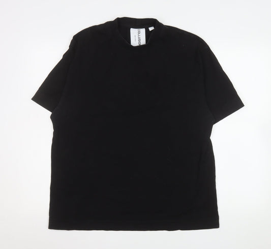 Collusion Men's Black Cotton Crew Neck Short Sleeve T-Shirt Size L