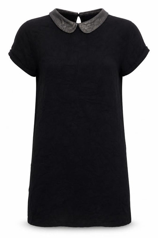 Marks & Spencer Women’s Black Shift Dress Size 12 Short Sleeve Classic Collar