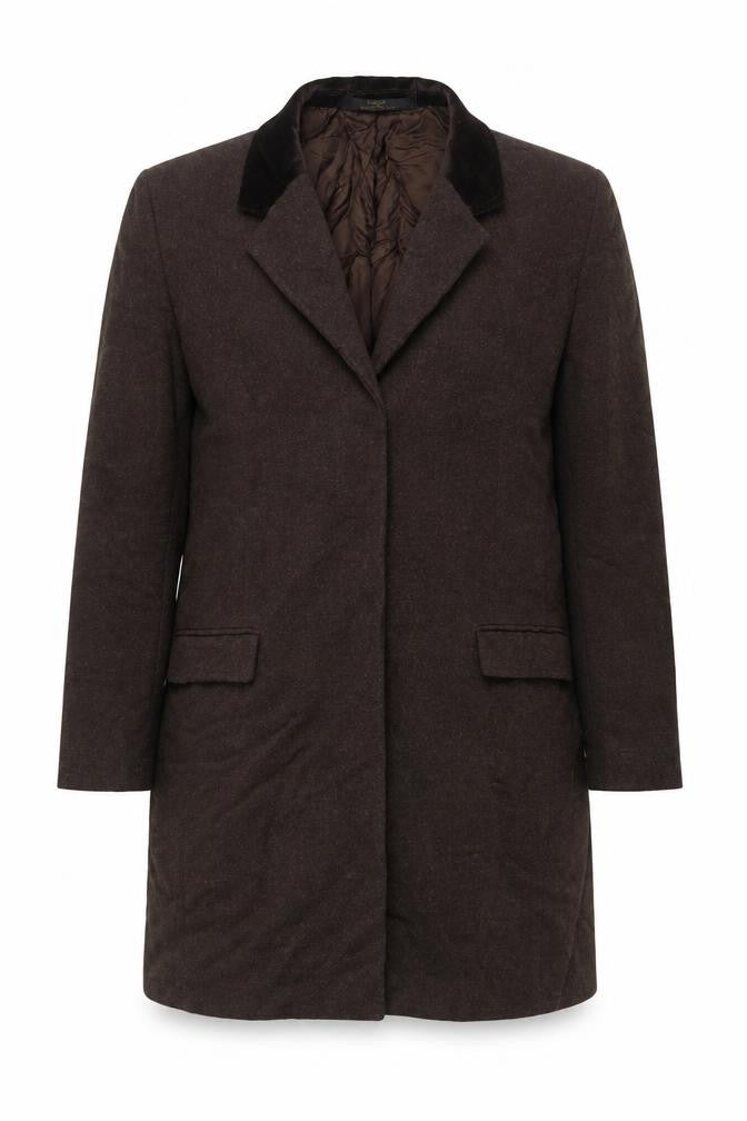Marks & Spencer Men's Brown Wool Cashmere Overcoat Size 38 Regular Fit