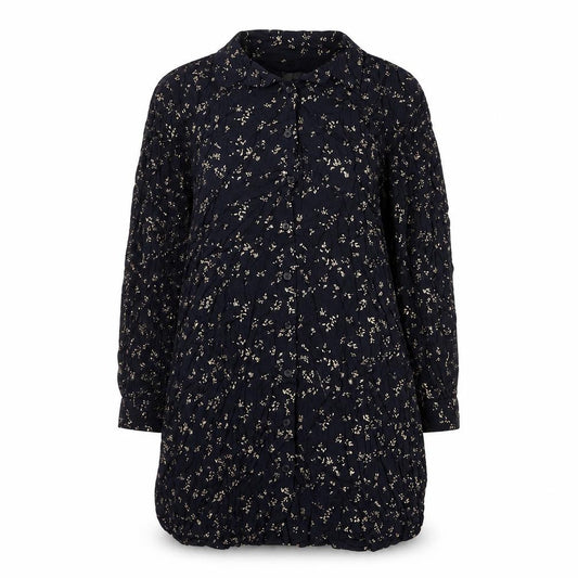 Hush Womens Blue Floral Button-Up Tunic Shirt Size 8