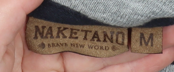Naketano Men's Black Fair Isle High Neck Cotton Sweatshirt M
