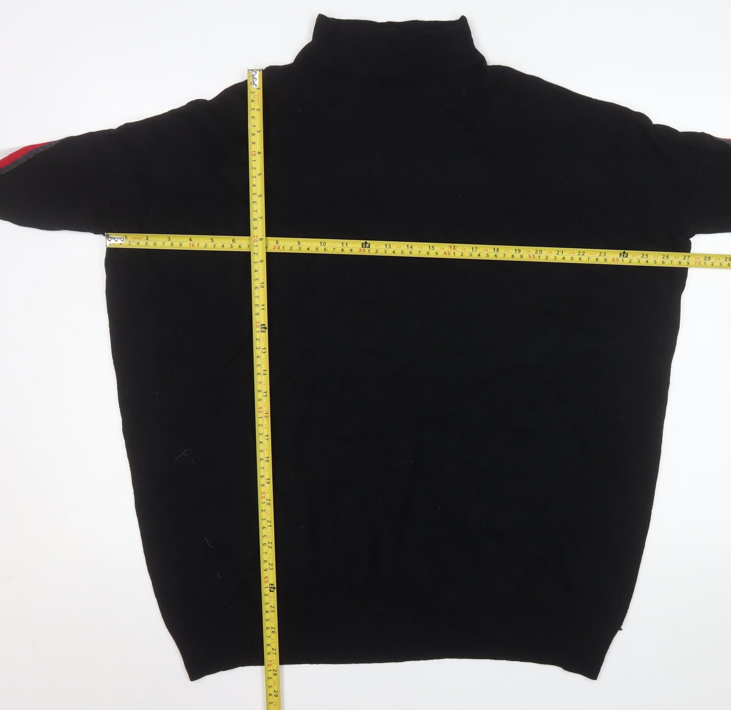 Mint Velvet Women's Black Mock Neck Wool Blend Relaxed Jumper Size S