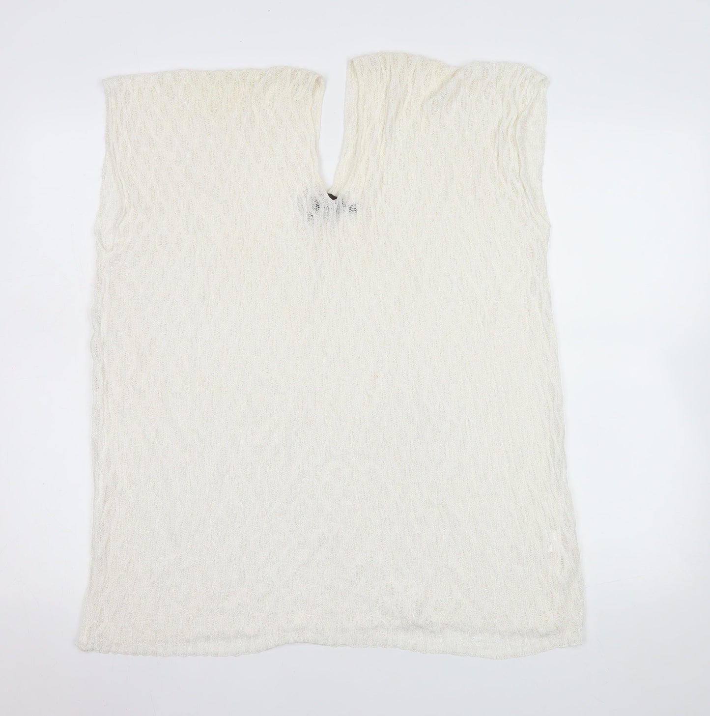 Malissa J Women White Knit Camisole Sleeveless Top One Size