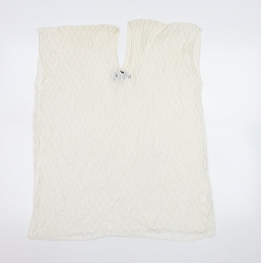 Malissa J Women White Knit Camisole Sleeveless Top One Size