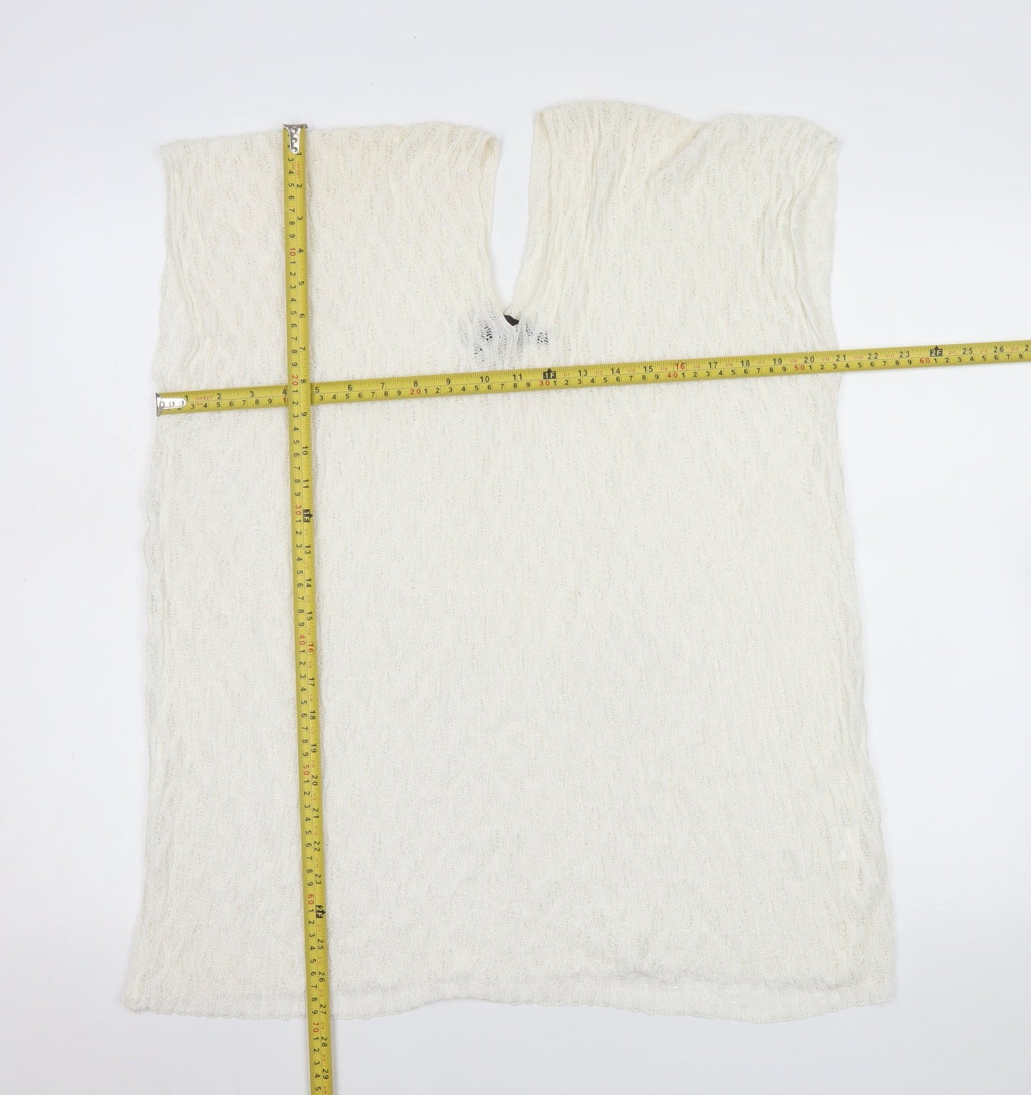 Malissa J Women White Knit Camisole Sleeveless Top One Size