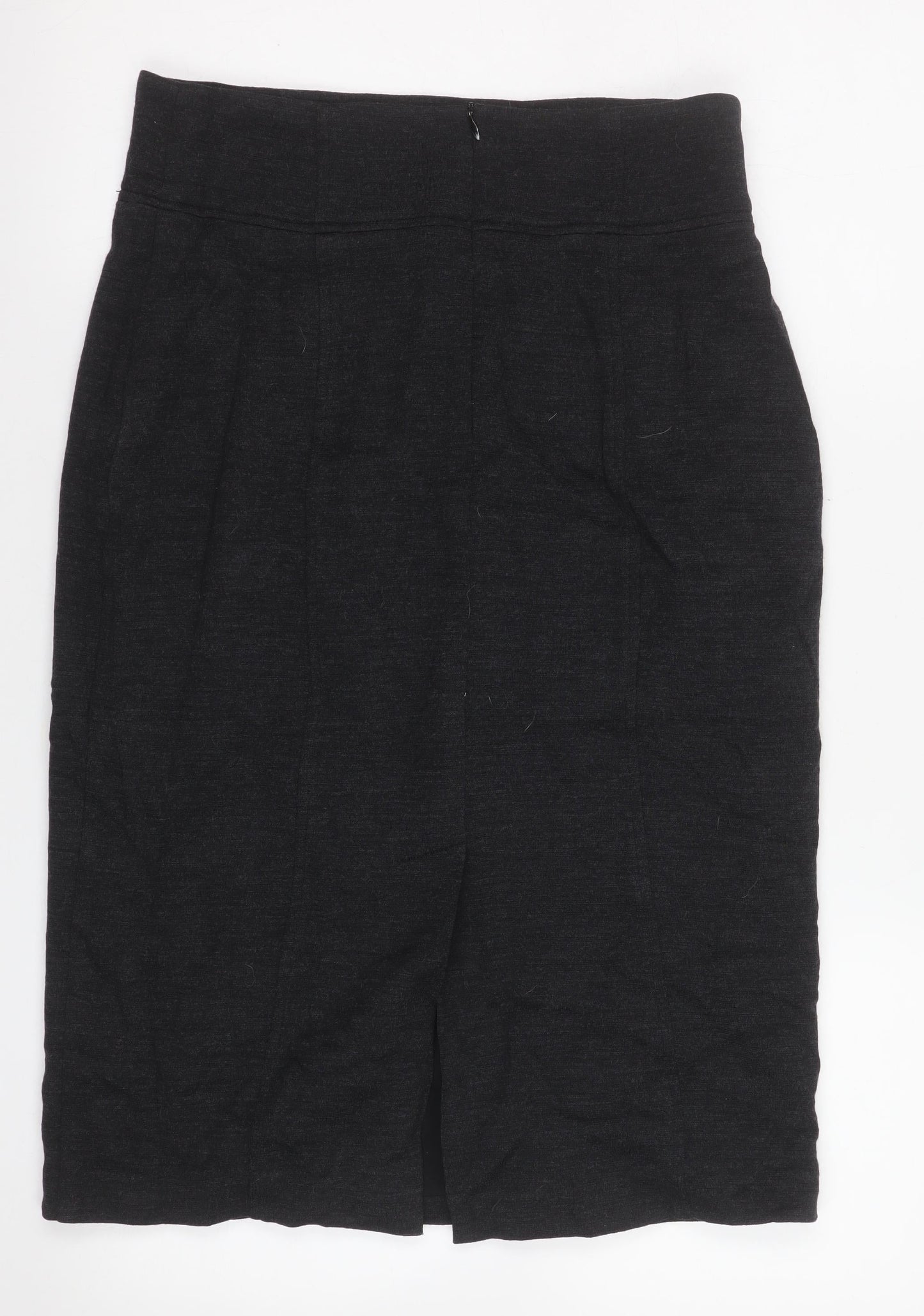 L.K. Bennett Women Black Wool Pencil Skirt Size 14 Knee Length
