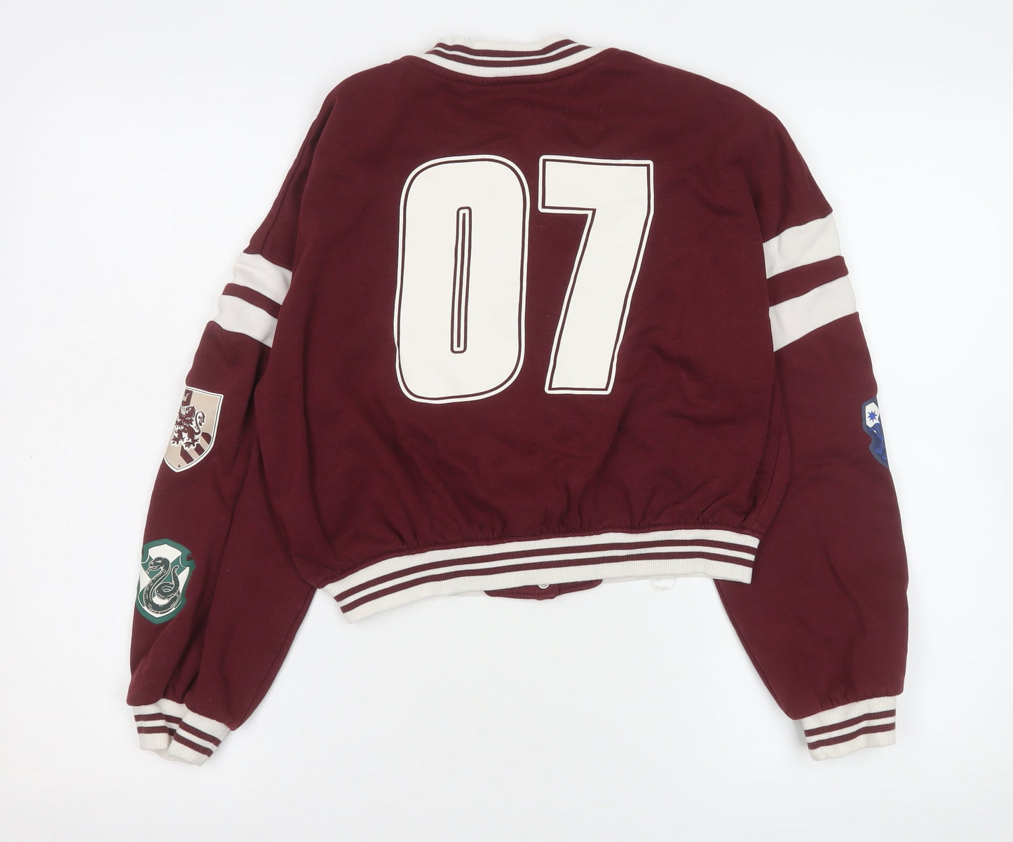 H&M Girls Burgundy Harry Potter Varsity Jacket 11-12 Years Cotton Blend