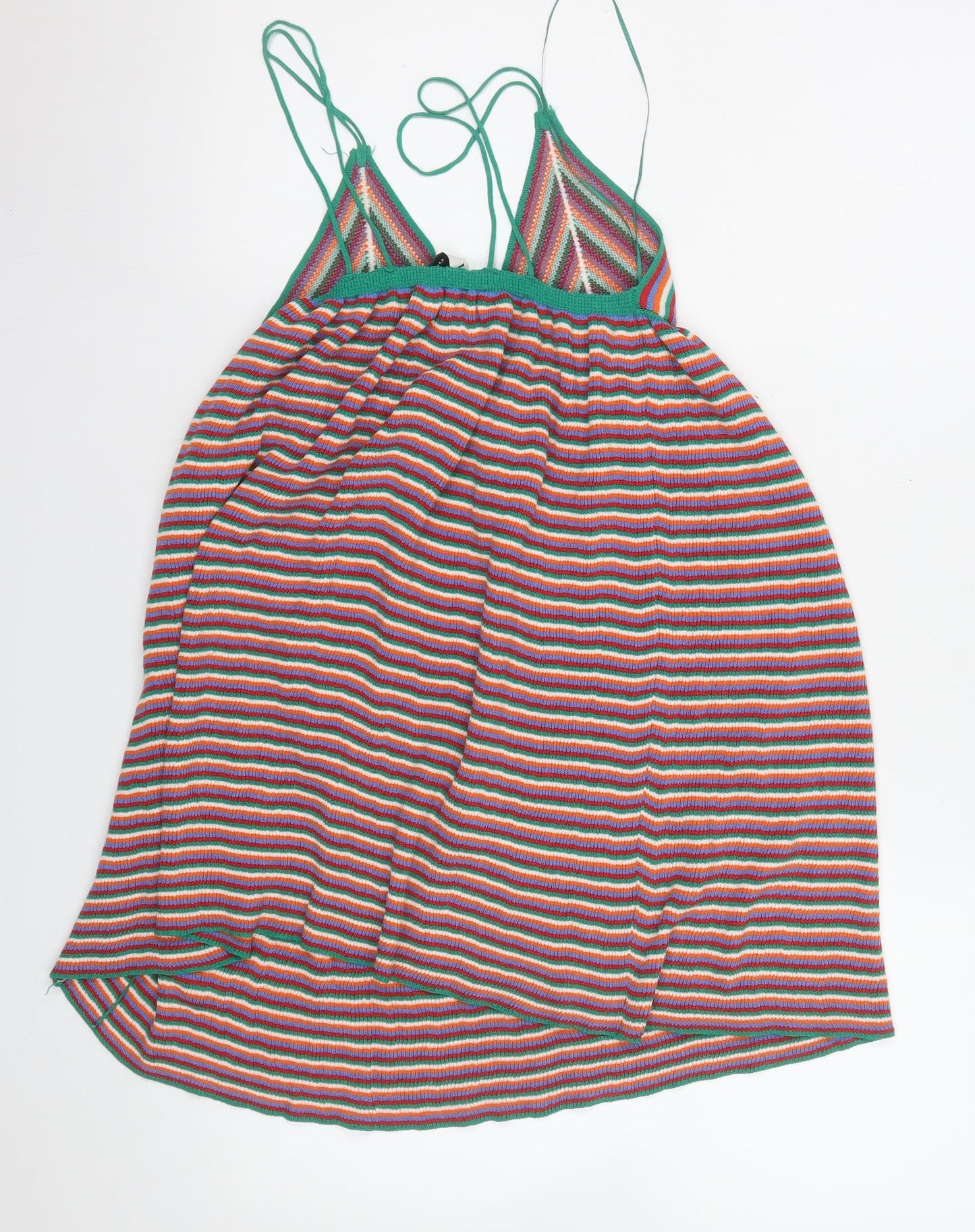 Zara Women Multicoloured Striped Knit Slip Dress S