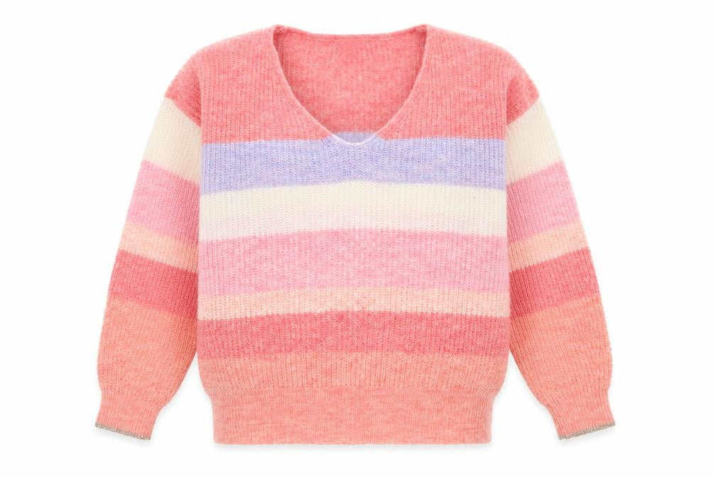 Monsoon Women’s Multicoloured L V-Neck Chunky Knit Jumper