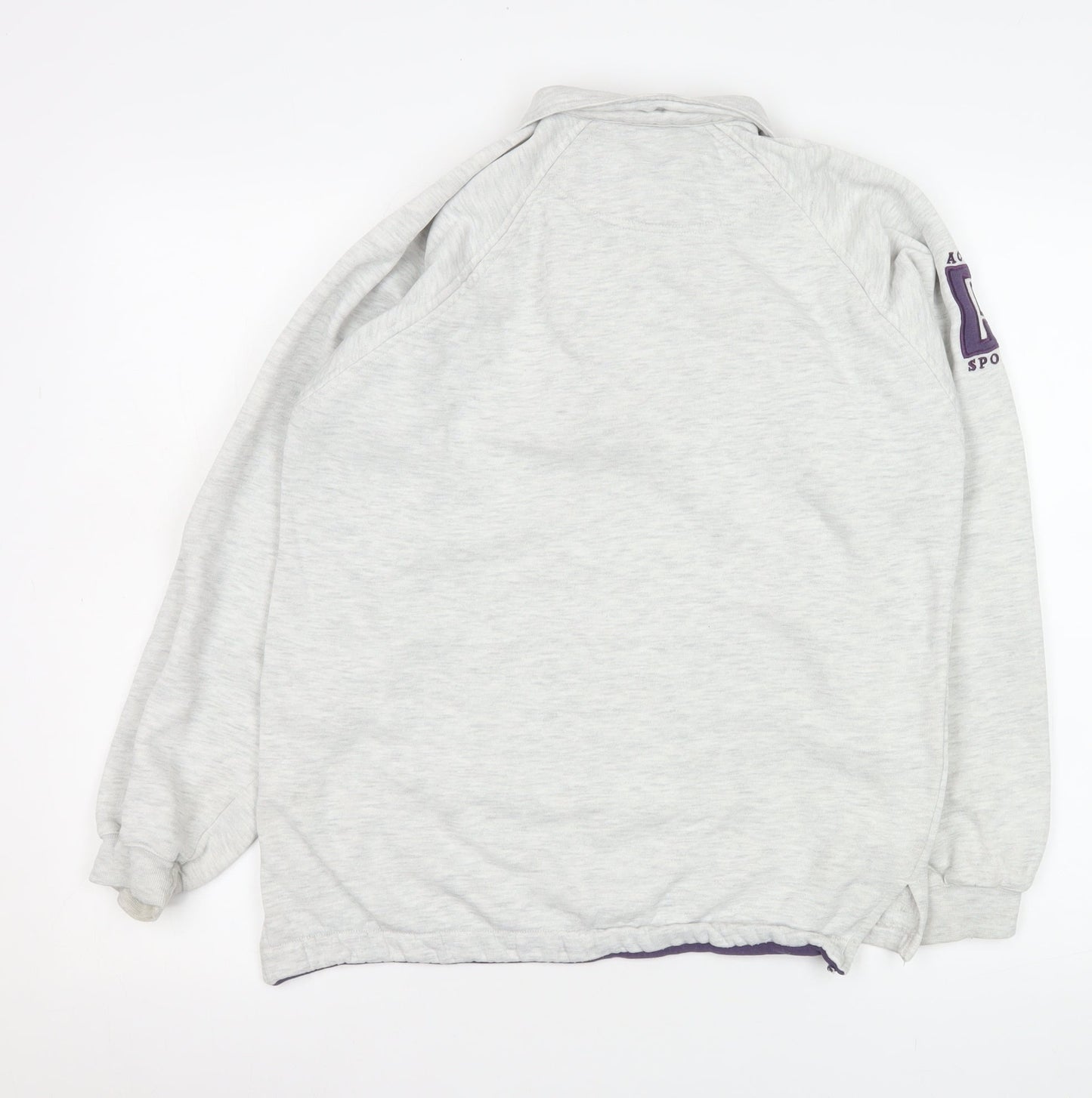 Puma Men's Grey Retro Long Sleeve Polo Shirt Size S