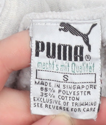 Puma Men's Grey Retro Long Sleeve Polo Shirt Size S