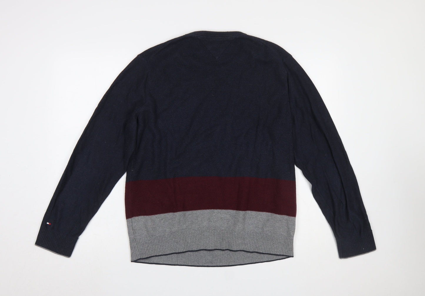 Tommy Hilfiger Men's Multicoloured Cotton Crew Neck Jumper L