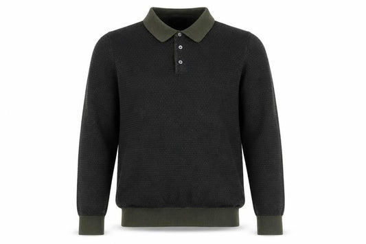 Next Men's Green Collared Cotton Henley Jumper Size S
