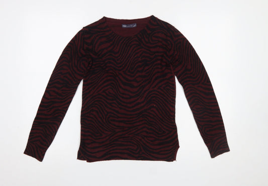 Marks and Spencer Women Red Animal Print Knit Jumper Size 6