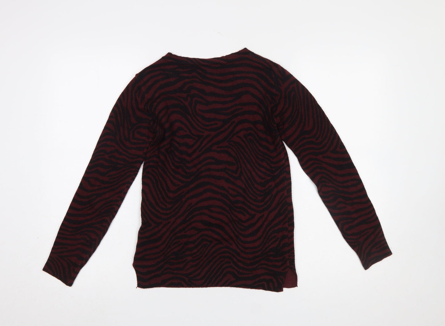Marks and Spencer Women Red Animal Print Knit Jumper Size 6