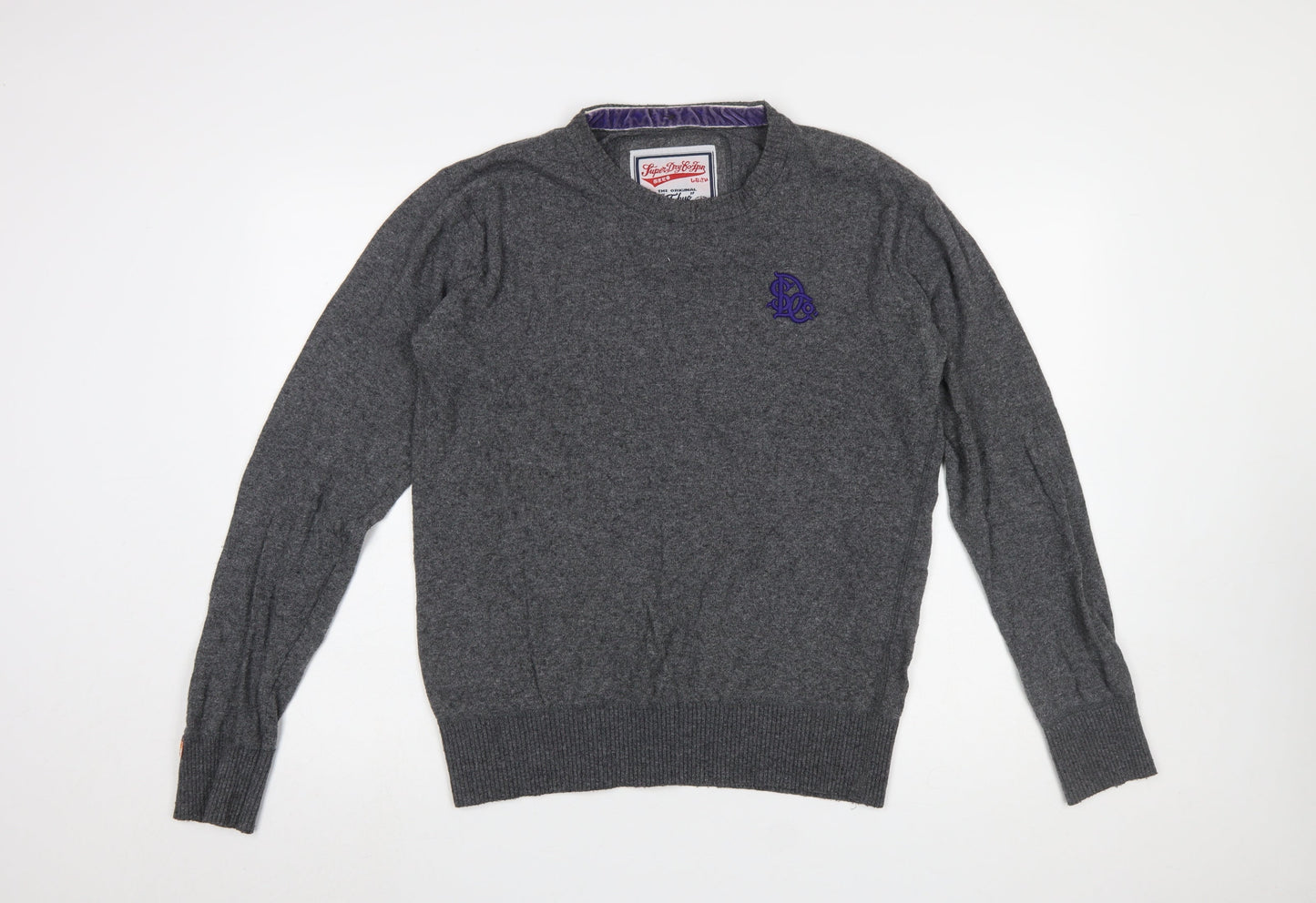 Superdry Men’s Grey Crew Neck Angora Blend Pullover Jumper M