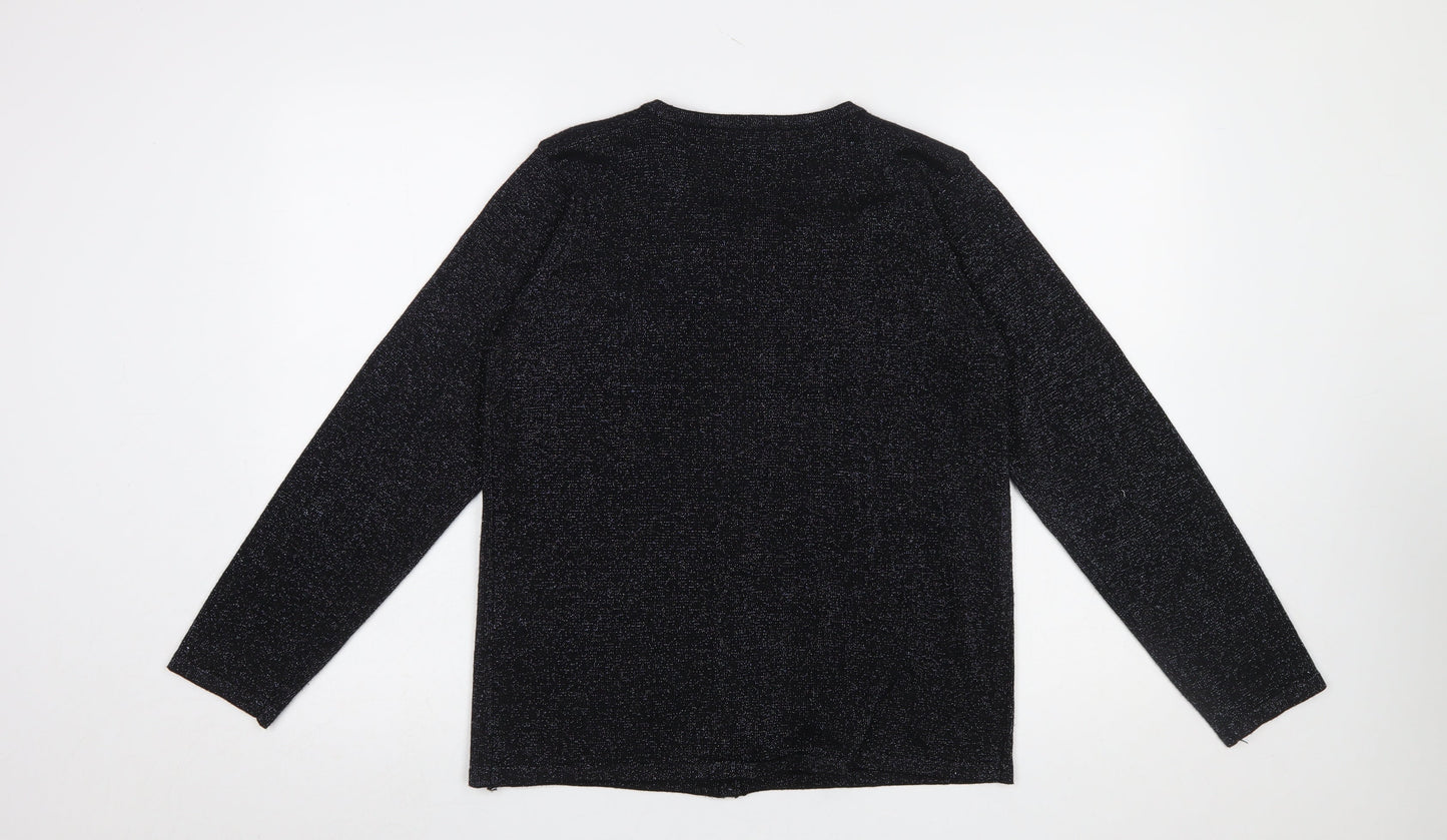 Bonmarché Women’s Black Beaded Long Sleeve Cardigan Size S