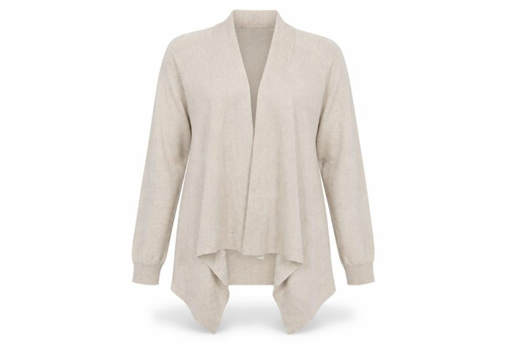 Joules Womens Beige Wrap Knit Cardigan UK 18 Long Sleeve Wool Blend