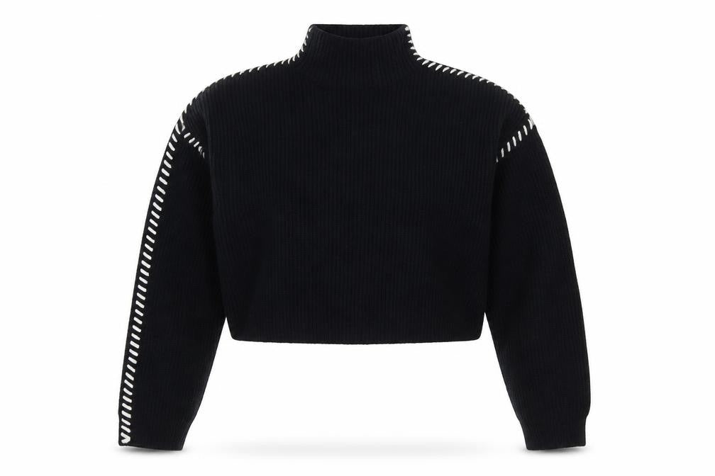 H&M Women's Black Wool High Neck Knit Jumper Size S