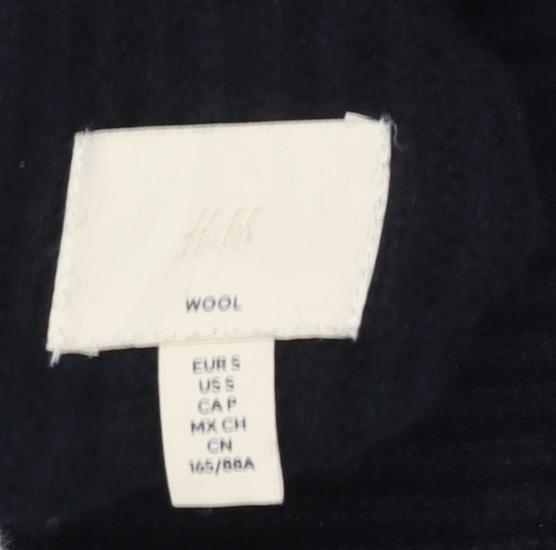 H&M Women's Black Wool High Neck Knit Jumper Size S
