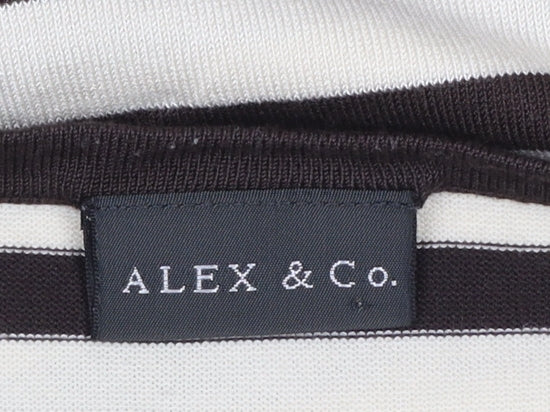 ALEX & Co. Women's Brown Striped V-Neck Knit Jumper Size 12