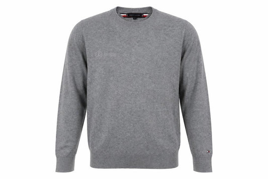 Tommy Hilfiger Men's Grey Cotton Wool Crew Neck Jumper Size S