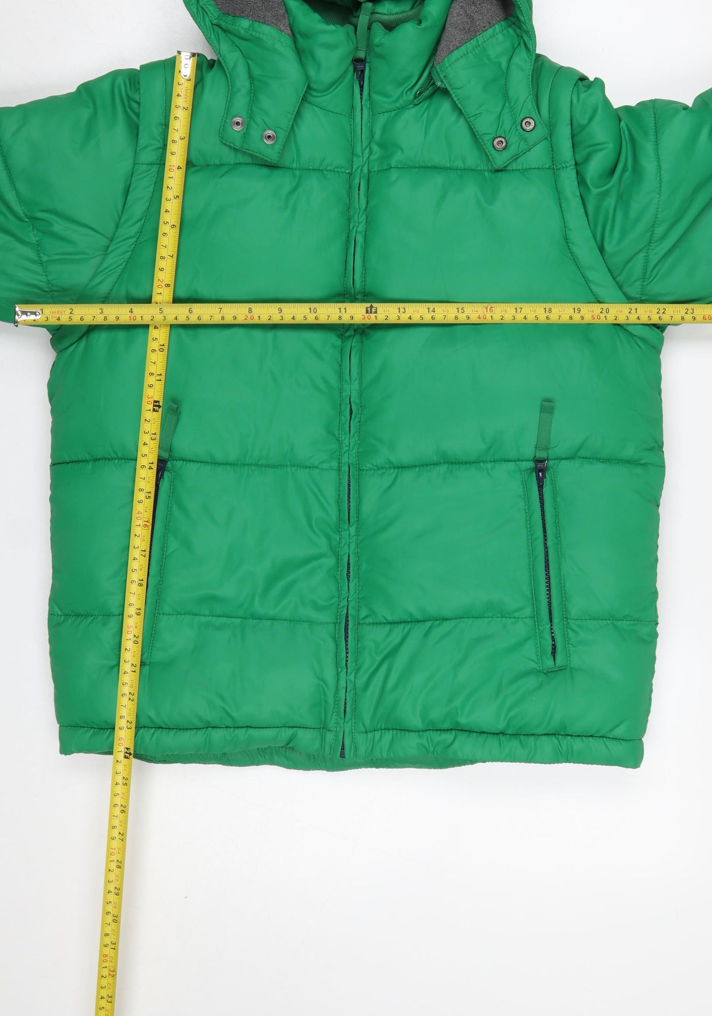 Mini Boden Boys Green Hooded Puffer Jacket 13-14 Years Winter Coat