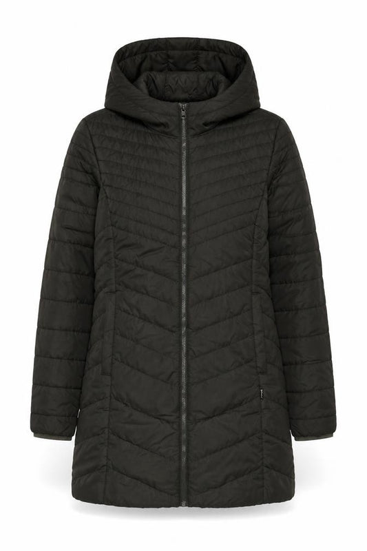 ONLY Women’s Black Hooded Long Puffer Coat Size L