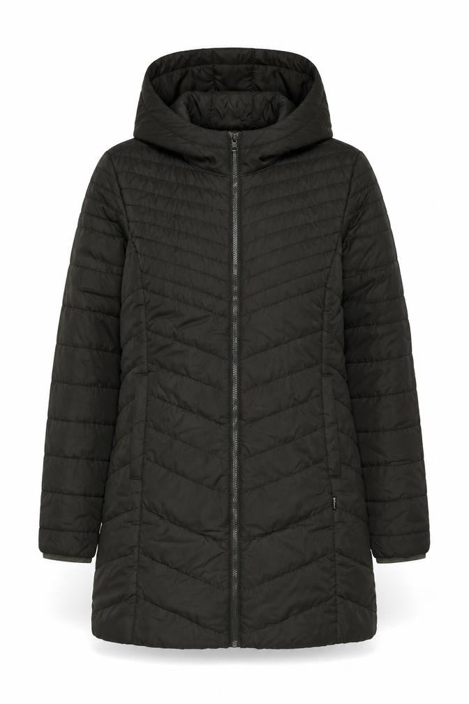 Only Women’s Black Hooded Long Puffer Coat Size L