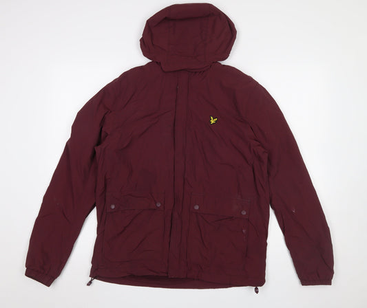 Lyle & Scott Men's Red Hooded Parka Jacket Size S