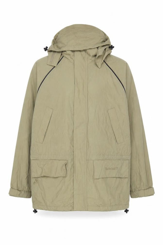 Timberland Men’s Beige Hooded Parka Jacket M Weathergear Full Zip